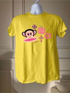 Paul Monkey with Cross Jesus Graphic Yellow Gildan Tee